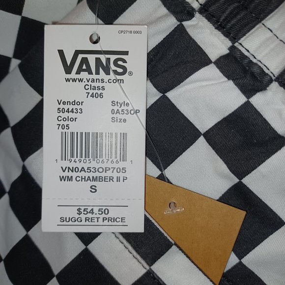 HTF Vans Black/White Checkered Checkerboard Joggers Women's Small - Picture 12 of 14